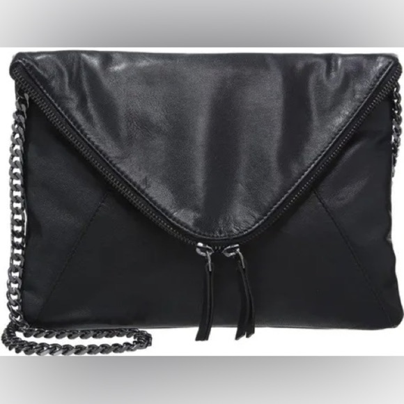 Moss Copenhagen Black Leather Crossbody / Clutch - Picture 2 of 11
